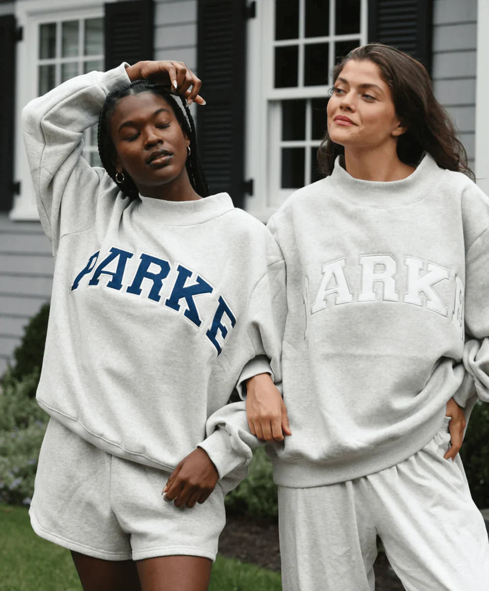 Parke | Varsity Oversized Sweatshirt 2-Pack Grey with Navy & White Letters