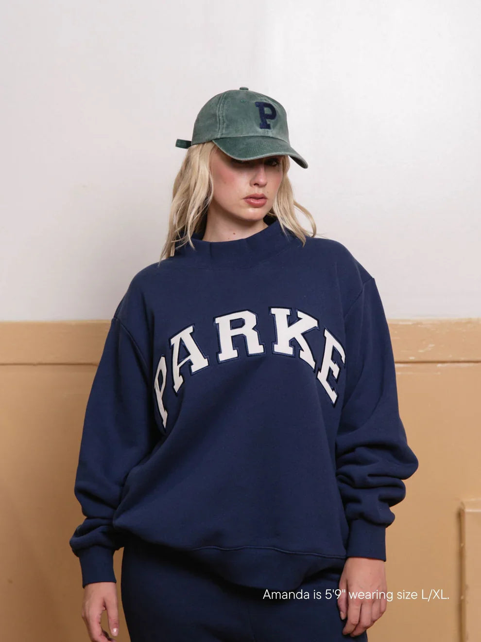 Parke | Varsity Mockneck Navy with White Letters