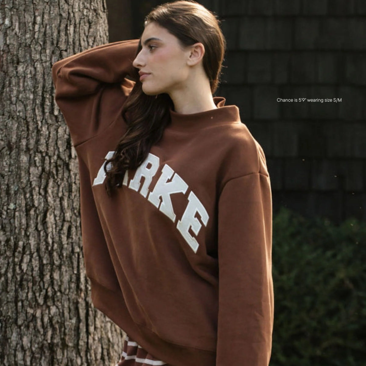 Parke | Varsity Mockneck Mocha with Cloud Letters