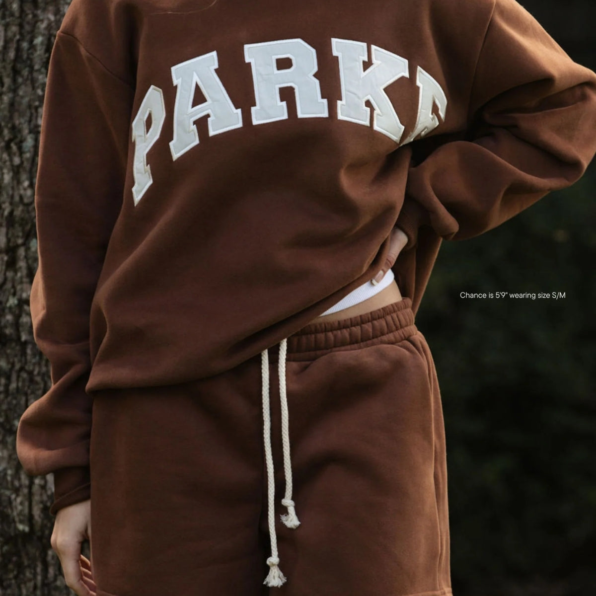 Parke | Varsity Mockneck Mocha with Cloud Letters