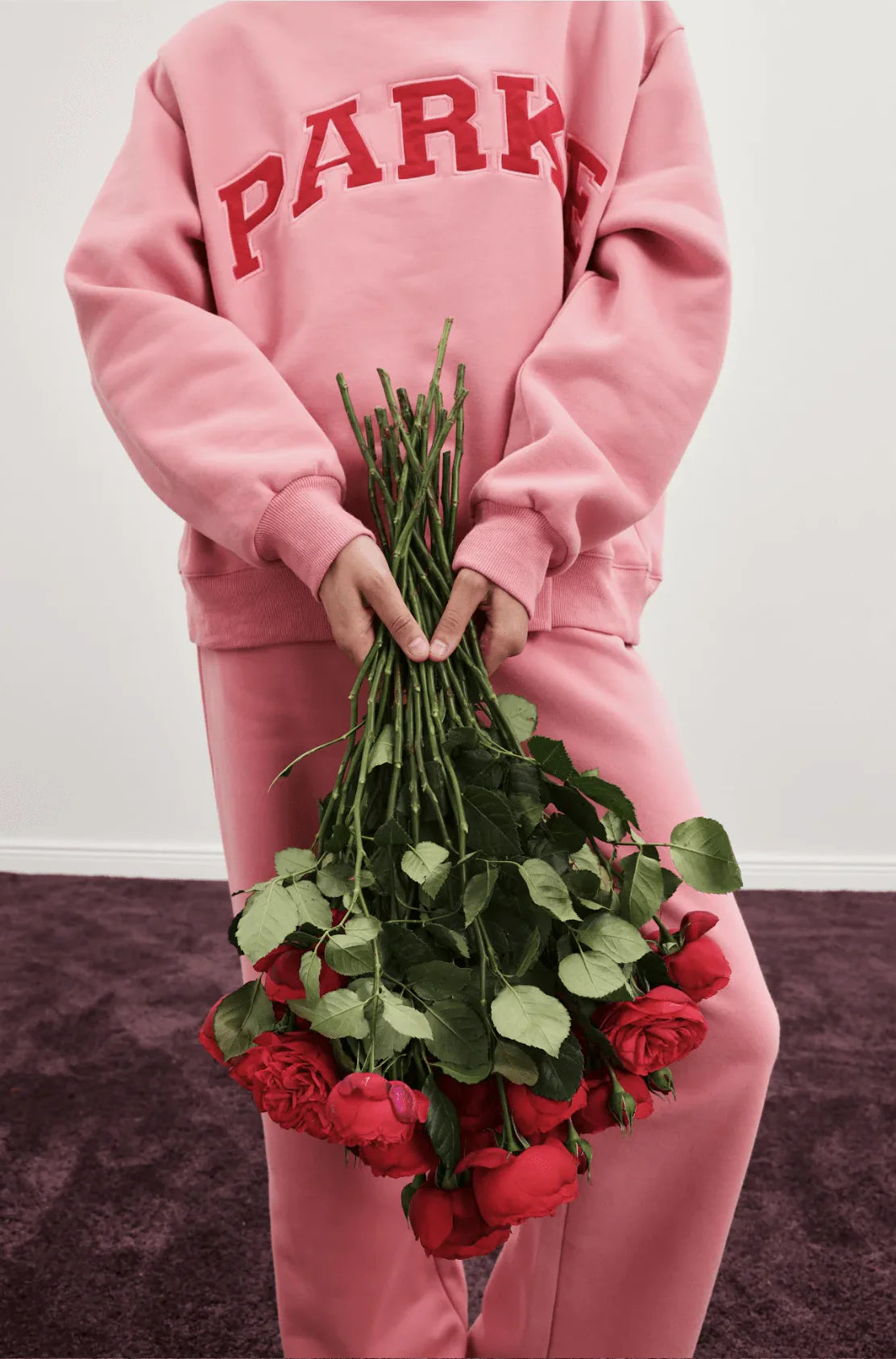 Parke | Varsity Mockneck Pink with Red Letters Valentine Edition