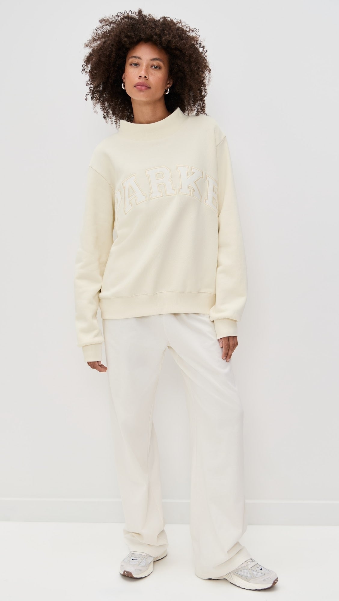 Parke | Bridal Varsity Mockneck Ivory with Ivory Letters